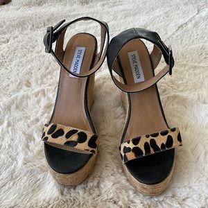 Steve Madden animal print wedges. Size 8.5